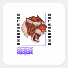 Graphic Tee Design No Retreat No Surrender Fyrkantigt Klistermärke