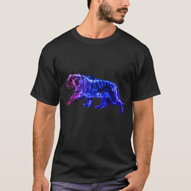 Graphic Tiger Images on a Short Sleeve T Shirt (Framsida)