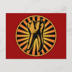 Graphic Tooth Emblem Vykort