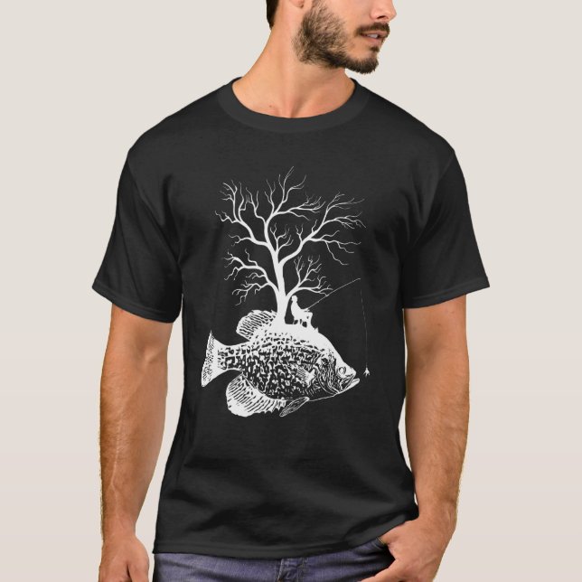 Graphic Tree Fishing Rod  Fish Crappies 1 T Shirt (Framsida)