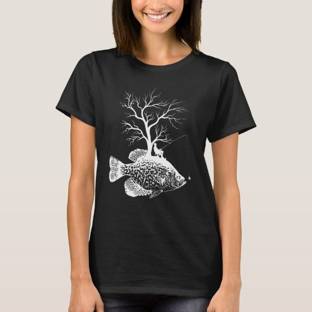Graphic Tree Fishing Rod  Fish Crappies 1 T Shirt (Framsida)