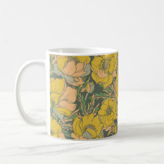 Graphic Vår Trollius Flowers Kaffemugg