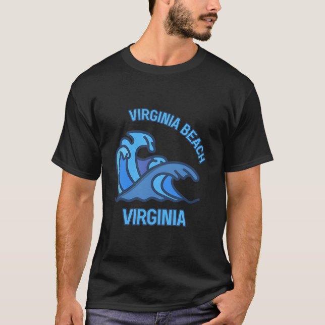 Graphic Virginia Beach Virginia Pocket Wave Souven T Shirt (Framsida)