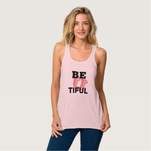Graphic White BE U TIFUL Womens Girlkompis Linne Med Racerback