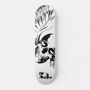 Graphic Winged Döskalle skateboard. Mini Skateboard Bräda 18,5 Cm