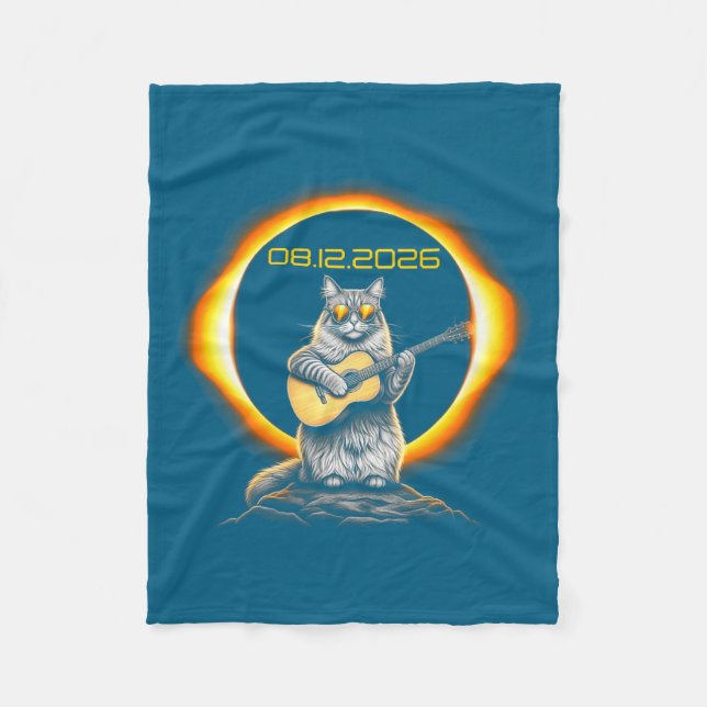 Graphic Womens Eclipse Cat Gitarr 08 Fleecefilt (Framsidan)
