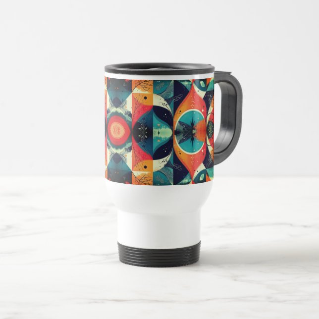 Graphics Abstraction White Travel-Commuter Mugg (Framsida höger)