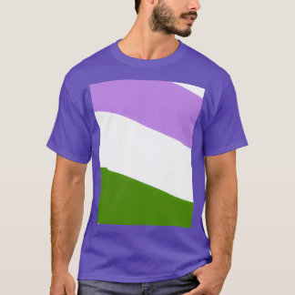 Graphics för Pridet Genderqueer Flagga Wave Färg S T Shirt