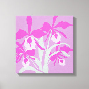 Graphics modern lila aqua orchid print canvastryck
