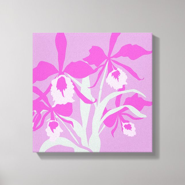 Graphics modern lila aqua orchid print canvastryck (Framsida)