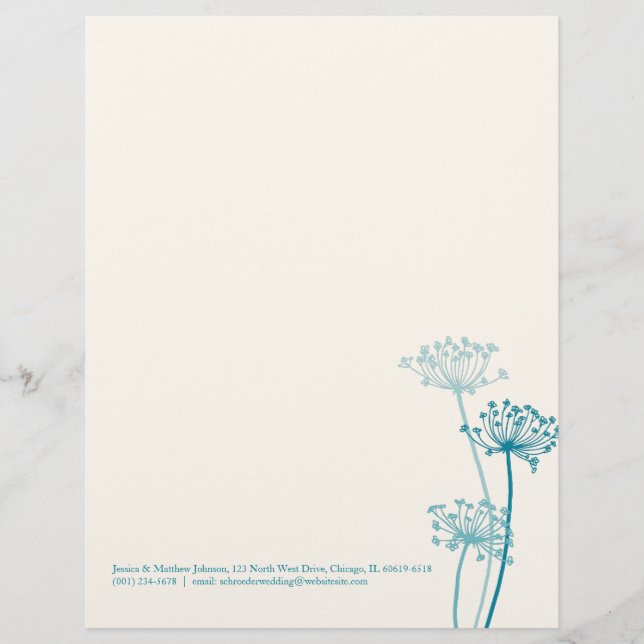 Graphik, modern blomkö parsley letterhead brevhuvud (Framsida)