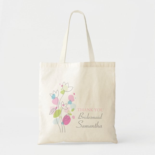 Graphik, modern blomsäck i bröllop tygkasse (Framsidan)