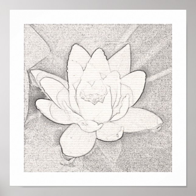 GRAPHITE LOTUS FLOWER ART POSTER (Framsidan)