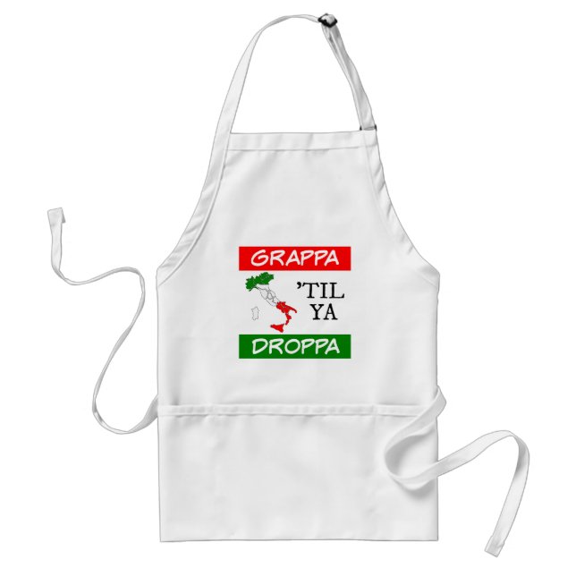 Grappa Til Ya Droppa Italien Flagga Karta Förkläde (Framsidan)