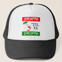Grappa Til Ya Droppa Italien Flagga Karta Truckerkeps