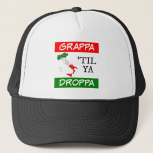 Grappa Til Ya Droppa Italien Flagga Karta Truckerkeps