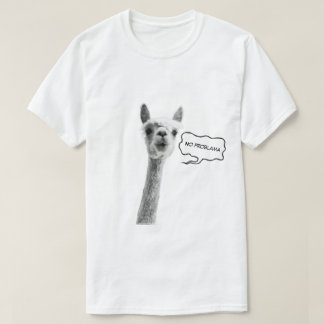 Grappig tshirt met lama en de tekst noproblama t shirt