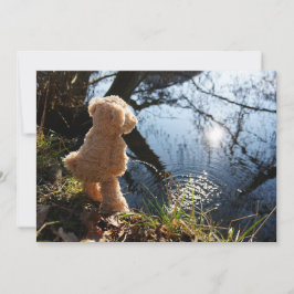 Grappige beer die ondeugend plast. julkort