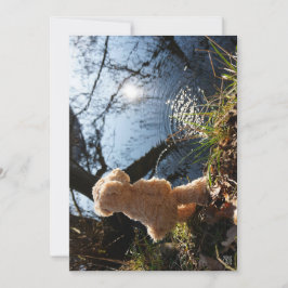 Grappige beer die ondeugend plast. julkort