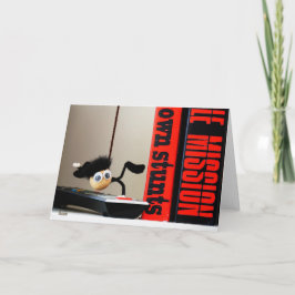 Grappige close up van 'Mission Impossible' Fubby Tack Kort