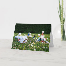 Grappige Fubby poppetjes die kamperen. Tack Kort