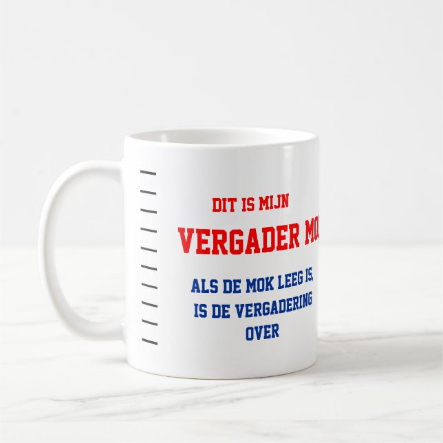Grappige vergader mok kaffemugg (Vänster)