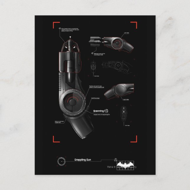 Grappling Gun Diagram Vykort (Framsida)