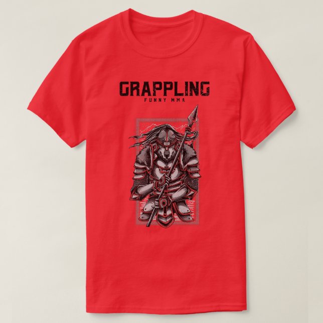 Grappling Samurai Varg, Spear, JiuJitsu, MMA, Muay T Shirt (Design framsida)