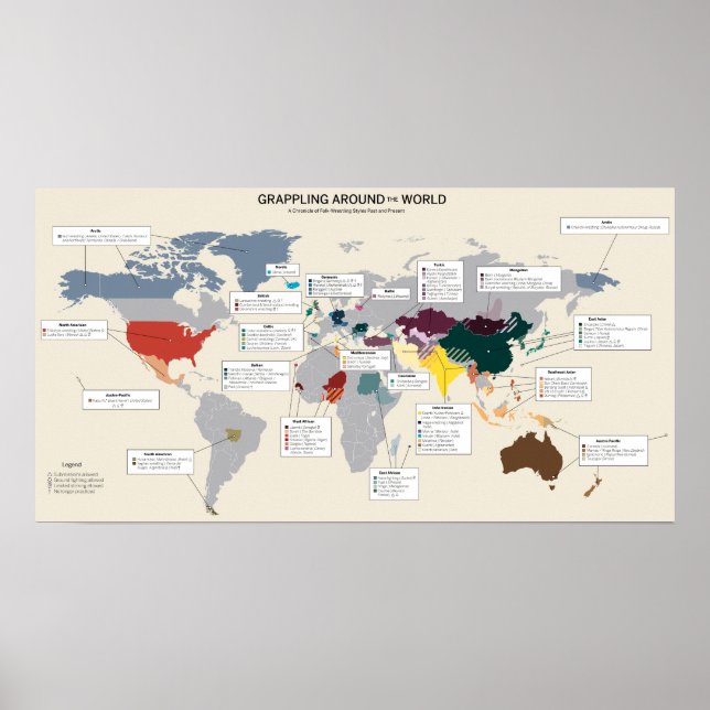 Grappling Värld runt Poster (Framsidan)