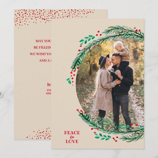 Gräs-andedräkten på julfoto av Cream Julkort (Fram/baksida)