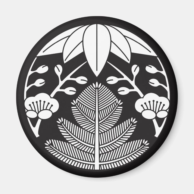 Gräs,bamboo löv,ume magnet (Framsidan)