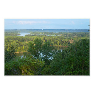 Gräs Bend Bluffs Overlook Mississippi River Fototryck