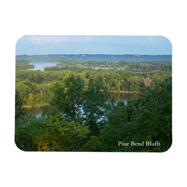 Gräs Bend Bluffs Overlook Mississippi River Magnet (Horisontell)