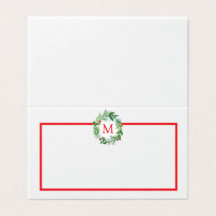 Gräs Berries Wandeans Monogram julPLACECARD Kort