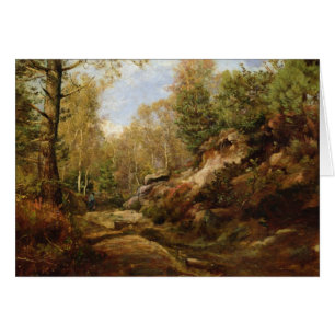 Gräs & björkträd eller skogen av hälsningskort