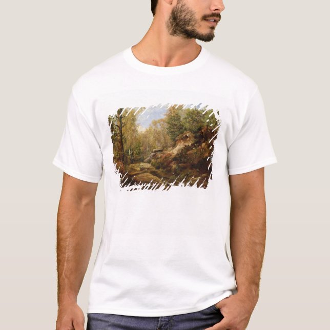 Gräs & björkträd eller skogen av tee shirt (Framsida)