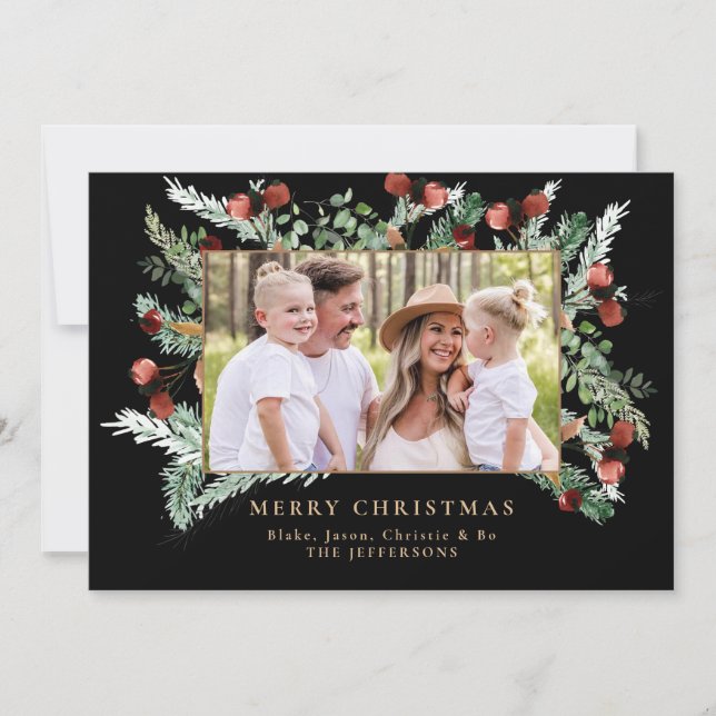 Gräs Boughs & Berries Photo Black jul (Framsida)