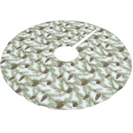 Gräs Boughs & Gräs Cones | Handmålad vattenfärg Julgransmatta Borstad Polyester