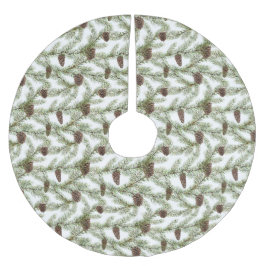 Gräs Boughs & Gräs Cones | Handmålad vattenfärg Julgransmatta Borstad Polyester