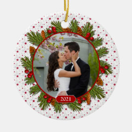 Gräs Boughs Holly 1:a julhelgen tillsammans Foto Julgransprydnad Keramik