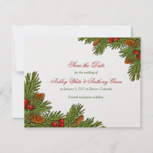 Gräs Boughs Julafton Winter Wedding Spara datum Datumet