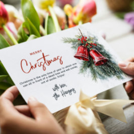 Gräs brunches och Red klockor God jul Julkort