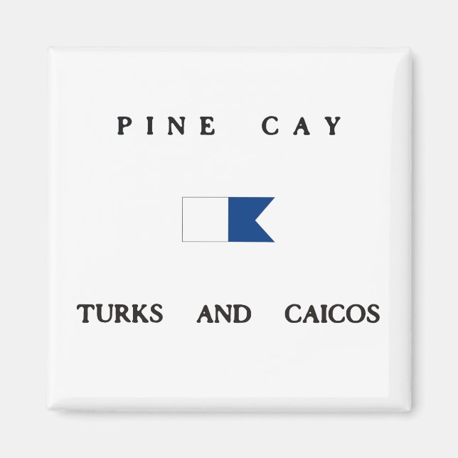Gräs Cay Turks och Caicos Alpha Dive Flagga Magnet (Framsidan)