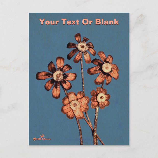 Gräs Cone Flowers Helg Vykort (Framsida)