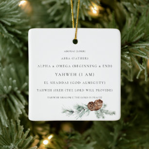 Gräs Cone Foliage Guds kristna Namn Julgransprydnad Keramik