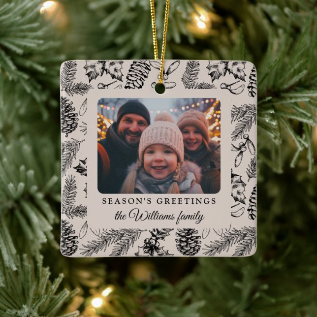 Gräs Cone-Helgdag fotofestive Julgransprydnad Keramik (Träd)