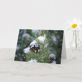 Gräs Cone i Snö Art-Helgdag Kort