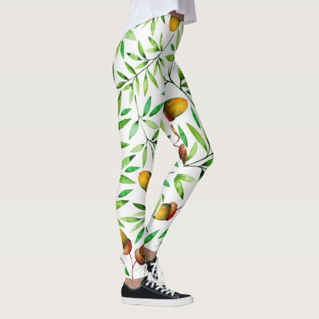 Gräs-cone-mönster-| Zazzle_Growshop. Leggings (Höger)