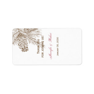 Gräs Cone Nature Bröllop Lip Balm Label Adressetikett