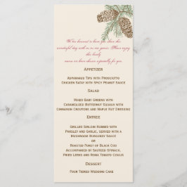 Gräs Cone-naturen på Cream Bröllop Menu Meny